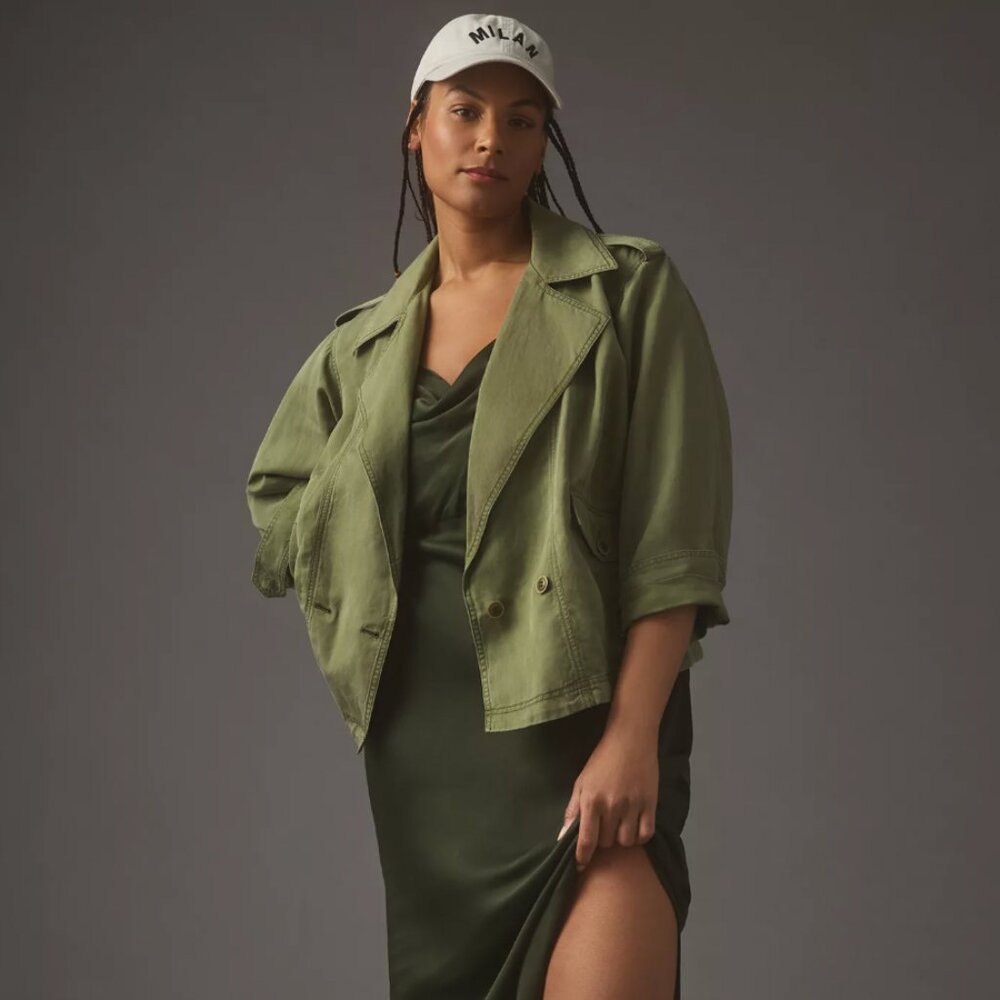 Anthropologie | Cropped Aviator/Cropped Trench Jacket | 3X -- NWT
